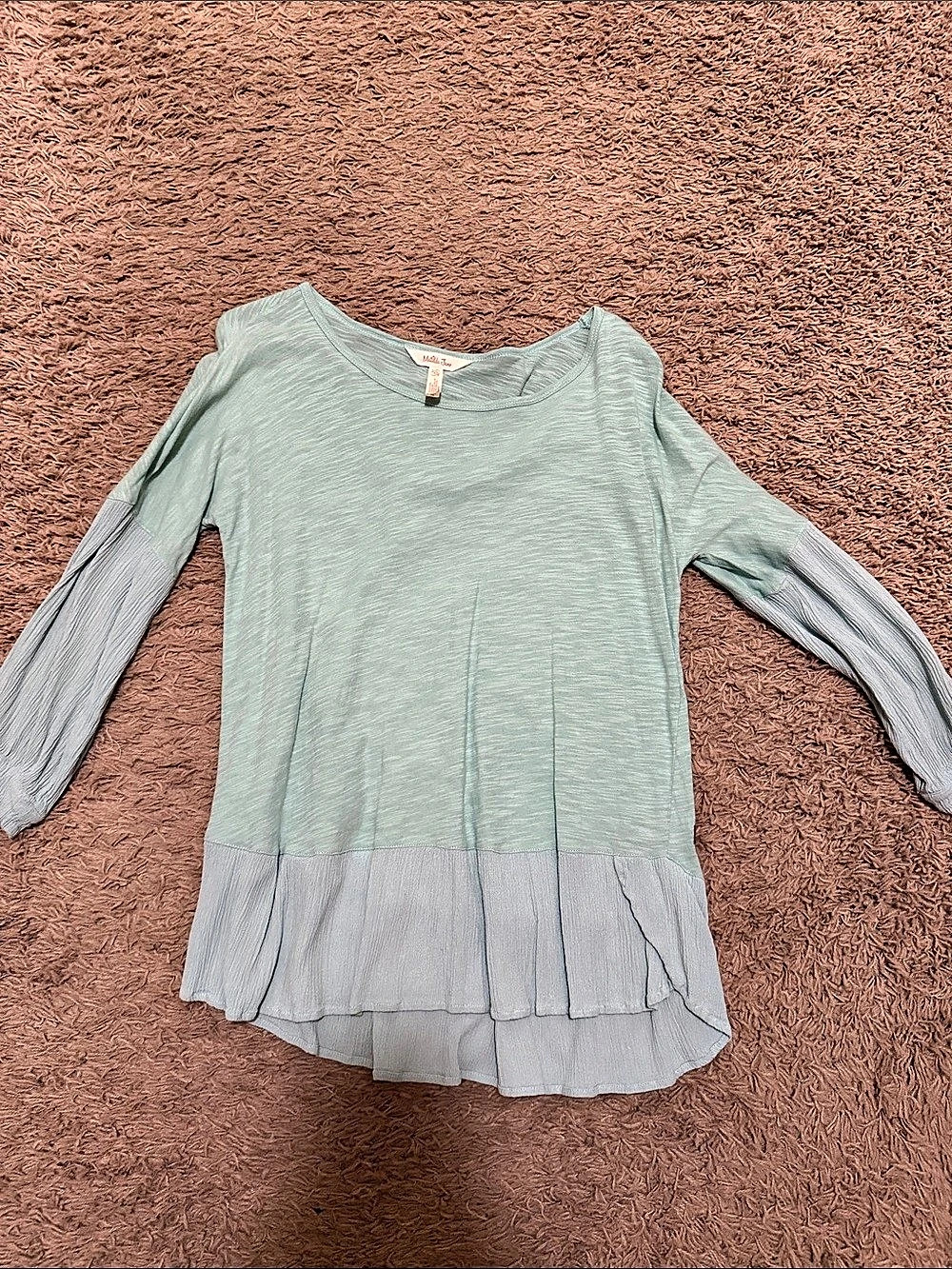 Matilda Jane Long Sleeve Tiered Top in Green